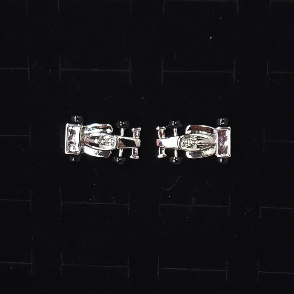 Formula One Race Car Cufflinks Silver F1 Racing Driver French Cuff Formal Gift